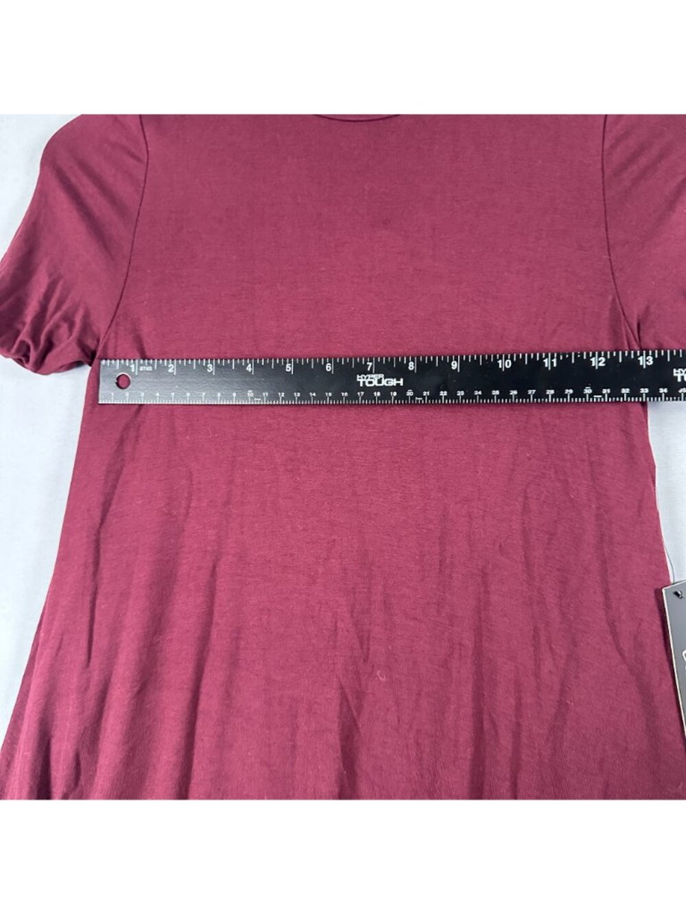 Lulus Swing Dress XS Burgundy Mock Neck Short Sleeve Made In USA - Picture 11 of 13